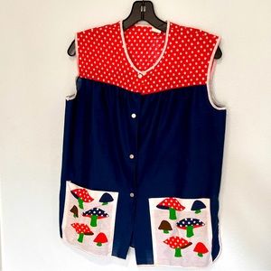 Vintage Mushroom Smock/ Blouse L